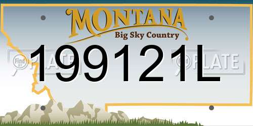 199121L Montana License Plate