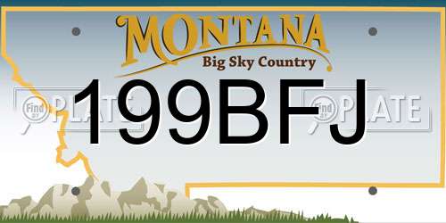 199BFJ Montana License Plate