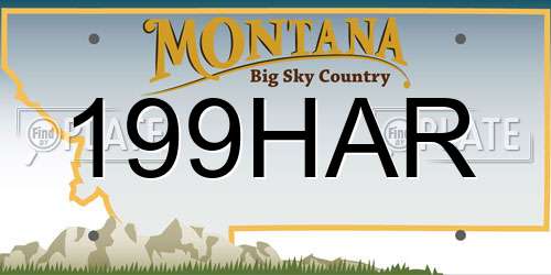 199HAR Montana License Plate