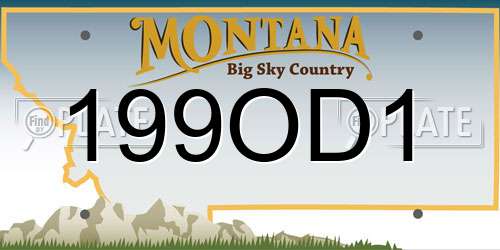 199OD1 Montana License Plate