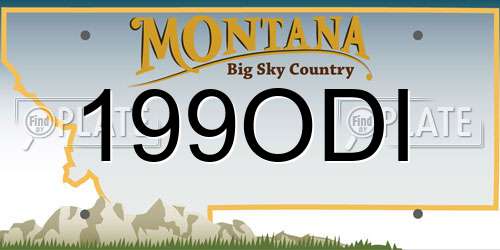 199ODI Montana License Plate