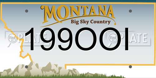 199OOI Montana License Plate