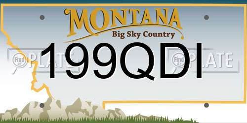 199QDI Montana License Plate