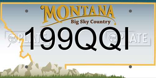 199QQI Montana License Plate