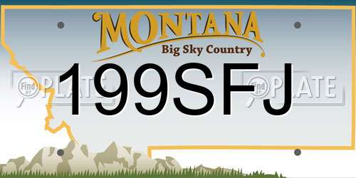 199SFJ Montana License Plate