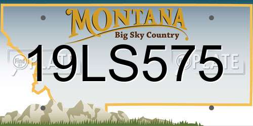 19LS575 Montana License Plate