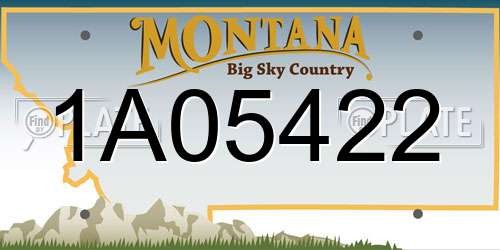 1A05422 Montana License Plate