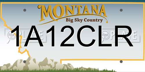 1A12CLR Montana License Plate