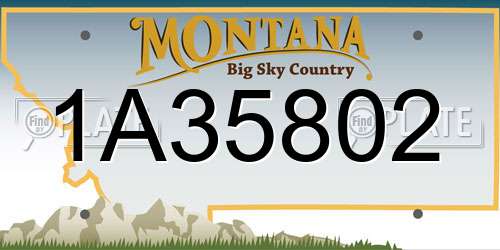 1A35802 Montana License Plate