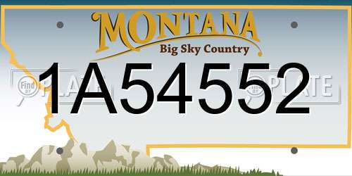 1A54552 Montana License Plate
