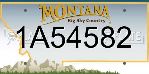 1A54582 Montana License Plate