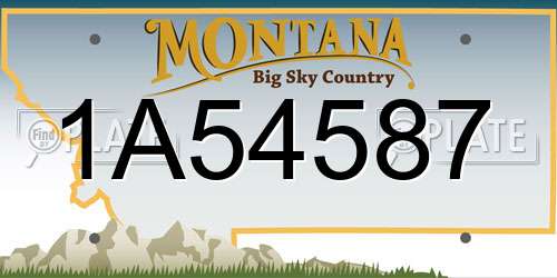 1A54587 Montana License Plate