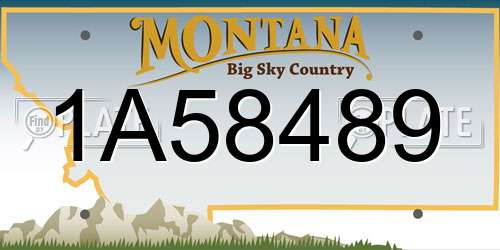 1A58489 Montana License Plate