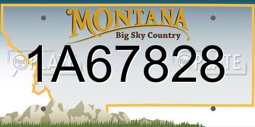 1A67828 Montana License Plate