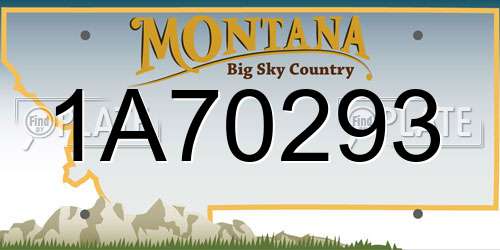 1A70293 Montana License Plate