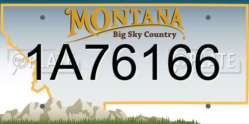 1A76166 Montana License Plate