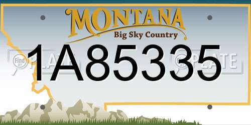 1A85335 Montana License Plate