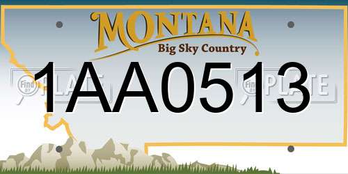 1AA0513 Montana License Plate
