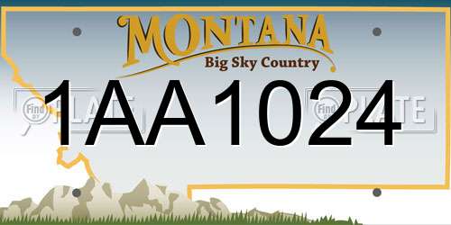 1AA1024 Montana License Plate
