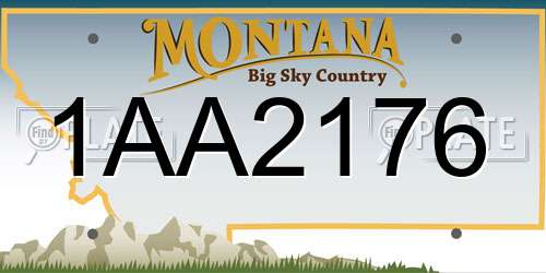 1AA2176 Montana License Plate