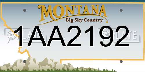 1AA2192 Montana License Plate