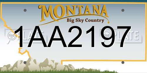 1AA2197 Montana License Plate