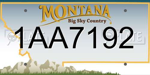 1AA7192 Montana License Plate