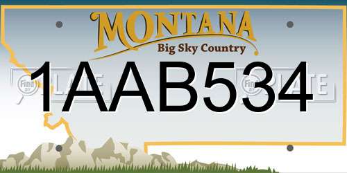 1AAB534 Montana License Plate