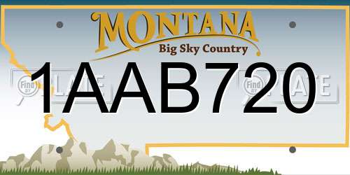 1AAB720 Montana License Plate