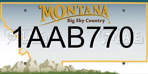 1AAB770 Montana License Plate