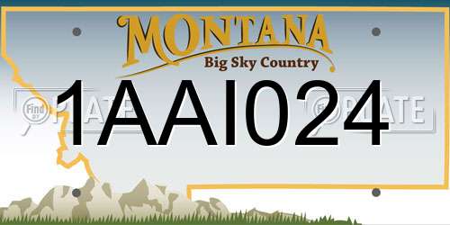 1AAI024 Montana License Plate