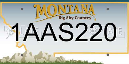 1AAS220 Montana License Plate
