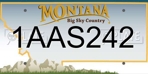 1AAS242 Montana License Plate