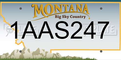 1AAS247 Montana License Plate