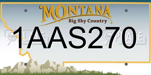 1AAS270 Montana License Plate