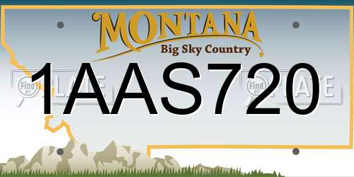 1AAS720 Montana License Plate