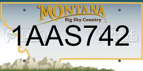 1AAS742 Montana License Plate