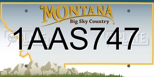 1AAS747 Montana License Plate
