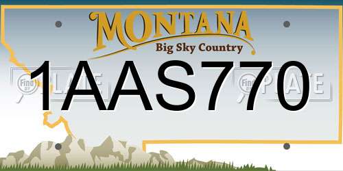 1AAS770 Montana License Plate