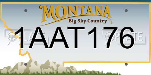 1AAT176 Montana License Plate