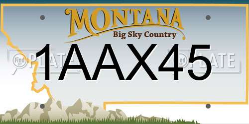 1AAX45 Montana License Plate