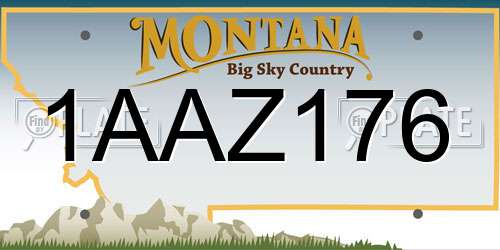 1AAZ176 Montana License Plate