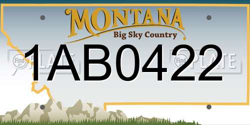 1AB0422 Montana License Plate