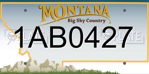 1AB0427 Montana License Plate