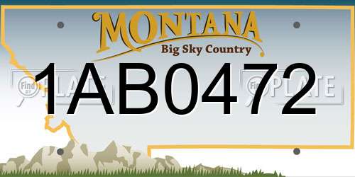 1AB0472 Montana License Plate