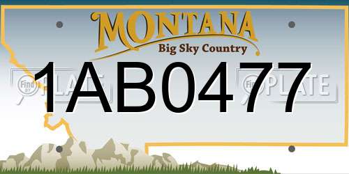 1AB0477 Montana License Plate