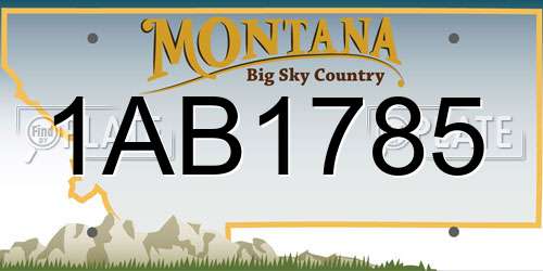 1AB1785 Montana License Plate
