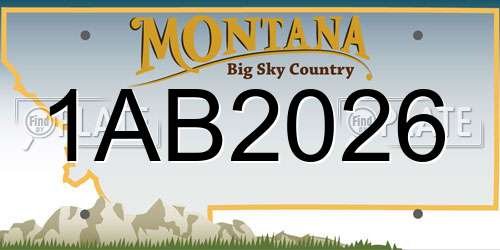 1AB2026 Montana License Plate