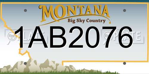 1AB2076 Montana License Plate