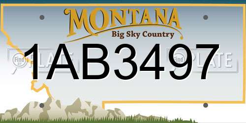 1AB3497 Montana License Plate
